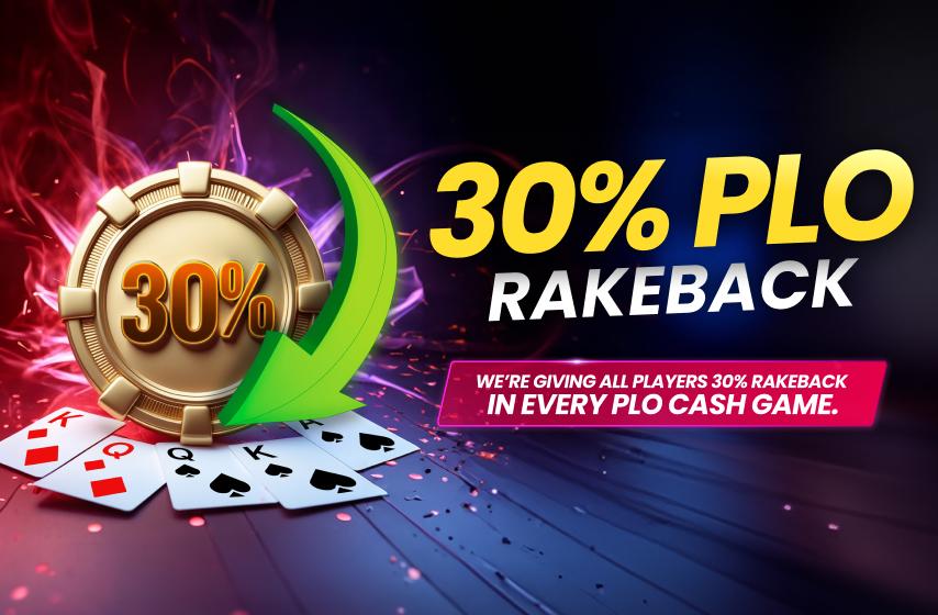 Amazing 30% PLO Rakeback